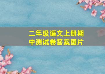 二年级语文上册期中测试卷答案图片