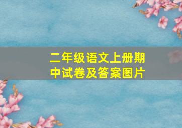 二年级语文上册期中试卷及答案图片