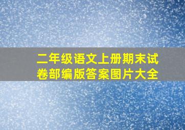 二年级语文上册期末试卷部编版答案图片大全