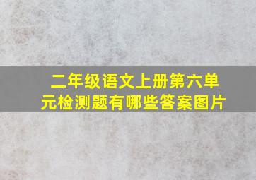 二年级语文上册第六单元检测题有哪些答案图片