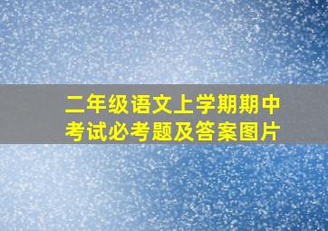 二年级语文上学期期中考试必考题及答案图片