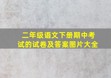 二年级语文下册期中考试的试卷及答案图片大全