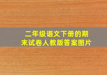 二年级语文下册的期末试卷人教版答案图片