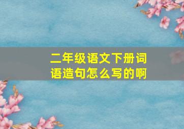 二年级语文下册词语造句怎么写的啊