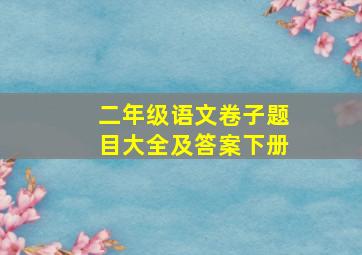 二年级语文卷子题目大全及答案下册