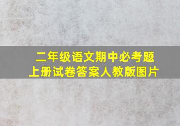 二年级语文期中必考题上册试卷答案人教版图片