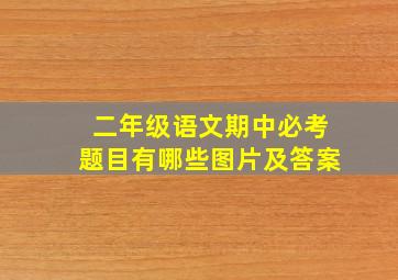 二年级语文期中必考题目有哪些图片及答案