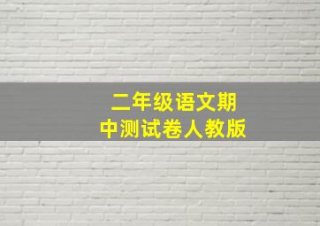 二年级语文期中测试卷人教版