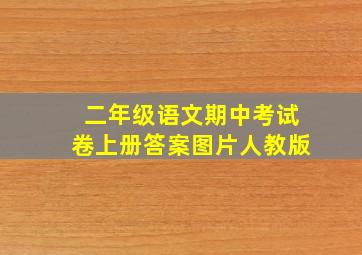 二年级语文期中考试卷上册答案图片人教版