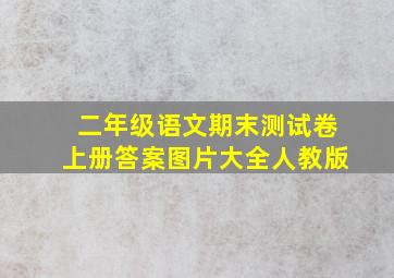 二年级语文期末测试卷上册答案图片大全人教版