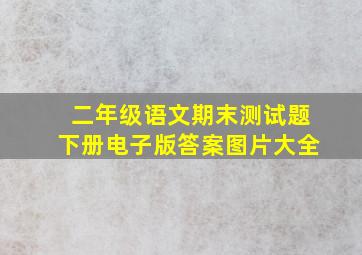 二年级语文期末测试题下册电子版答案图片大全