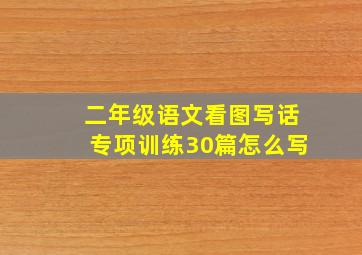 二年级语文看图写话专项训练30篇怎么写