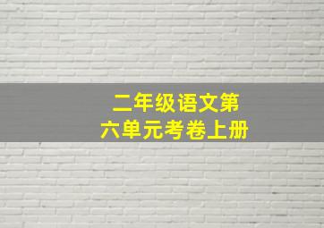 二年级语文第六单元考卷上册