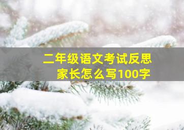 二年级语文考试反思家长怎么写100字