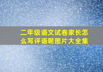 二年级语文试卷家长怎么写评语呢图片大全集