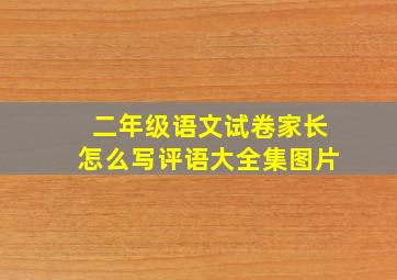 二年级语文试卷家长怎么写评语大全集图片