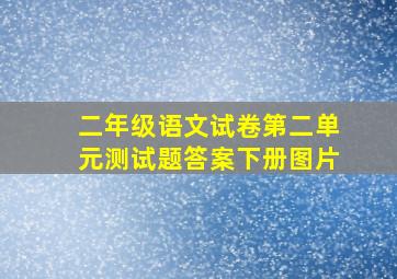 二年级语文试卷第二单元测试题答案下册图片