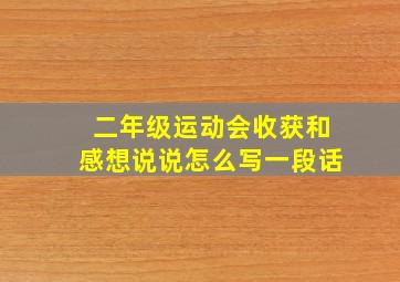 二年级运动会收获和感想说说怎么写一段话