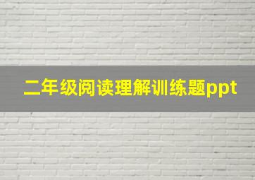 二年级阅读理解训练题ppt