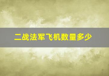 二战法军飞机数量多少