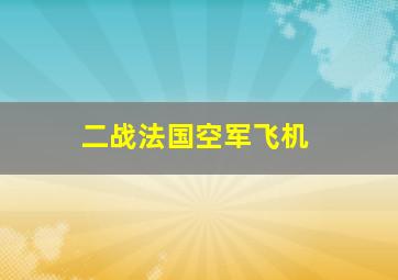 二战法国空军飞机