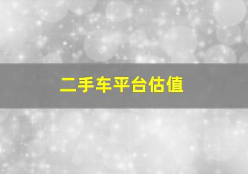 二手车平台估值