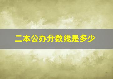 二本公办分数线是多少