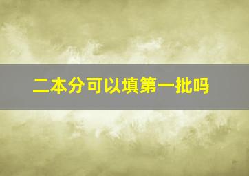 二本分可以填第一批吗