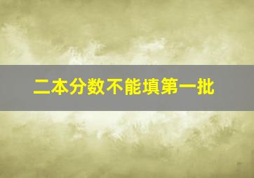 二本分数不能填第一批