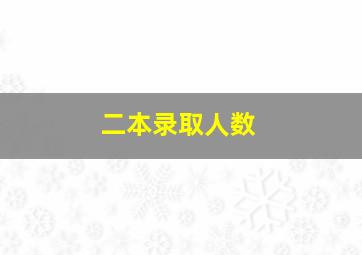 二本录取人数