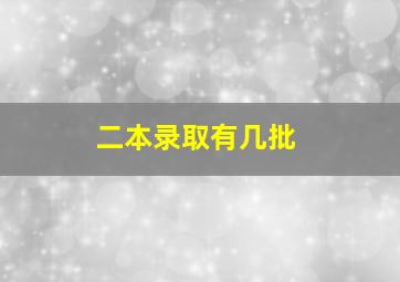 二本录取有几批