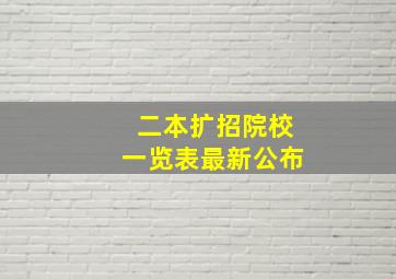 二本扩招院校一览表最新公布