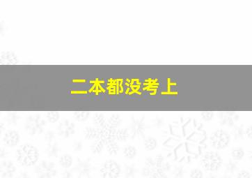 二本都没考上