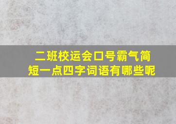 二班校运会口号霸气简短一点四字词语有哪些呢