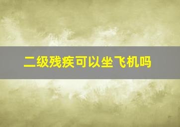 二级残疾可以坐飞机吗