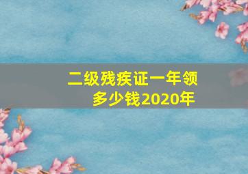 二级残疾证一年领多少钱2020年