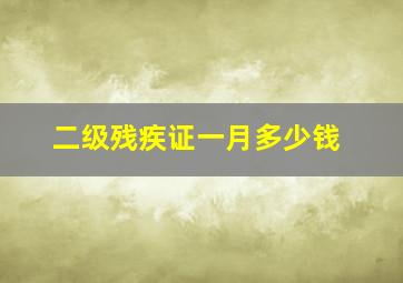 二级残疾证一月多少钱