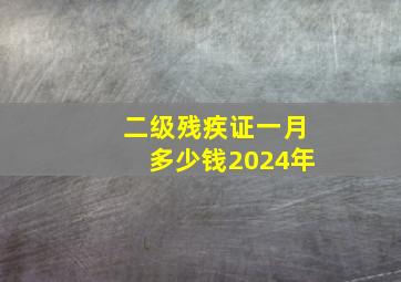 二级残疾证一月多少钱2024年