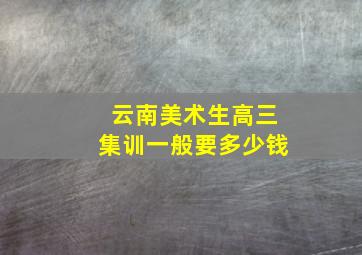 云南美术生高三集训一般要多少钱