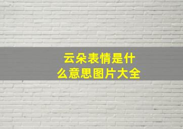 云朵表情是什么意思图片大全