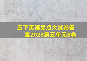 五下英语亮点大试卷答案2023第五单元B卷