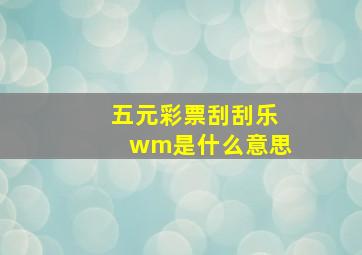 五元彩票刮刮乐wm是什么意思