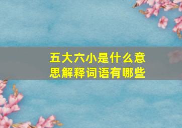 五大六小是什么意思解释词语有哪些