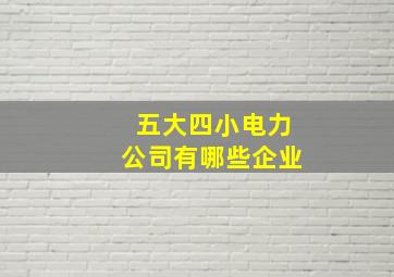 五大四小电力公司有哪些企业