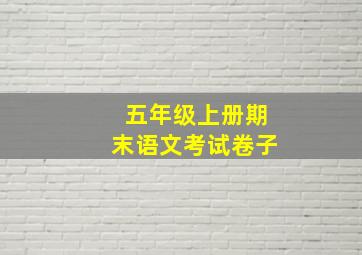 五年级上册期末语文考试卷子