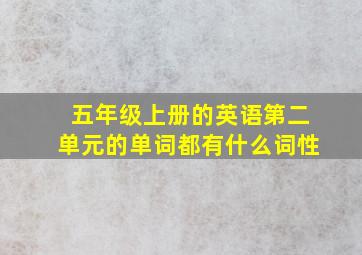 五年级上册的英语第二单元的单词都有什么词性