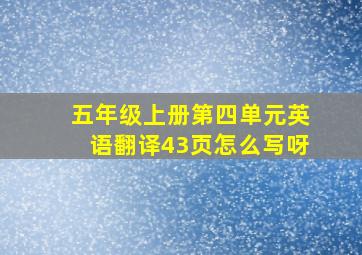 五年级上册第四单元英语翻译43页怎么写呀