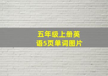 五年级上册英语5页单词图片