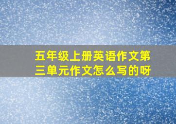 五年级上册英语作文第三单元作文怎么写的呀