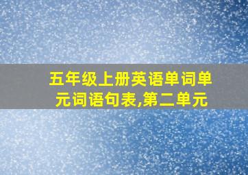 五年级上册英语单词单元词语句表,第二单元